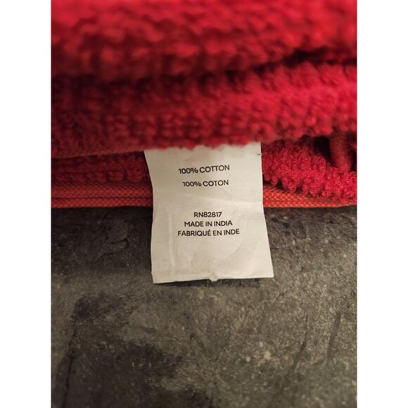 Lacoste Bath Towel 100% Cotton 30" x 52" Red Big Crocodile Logo A - Picture 3 of 5